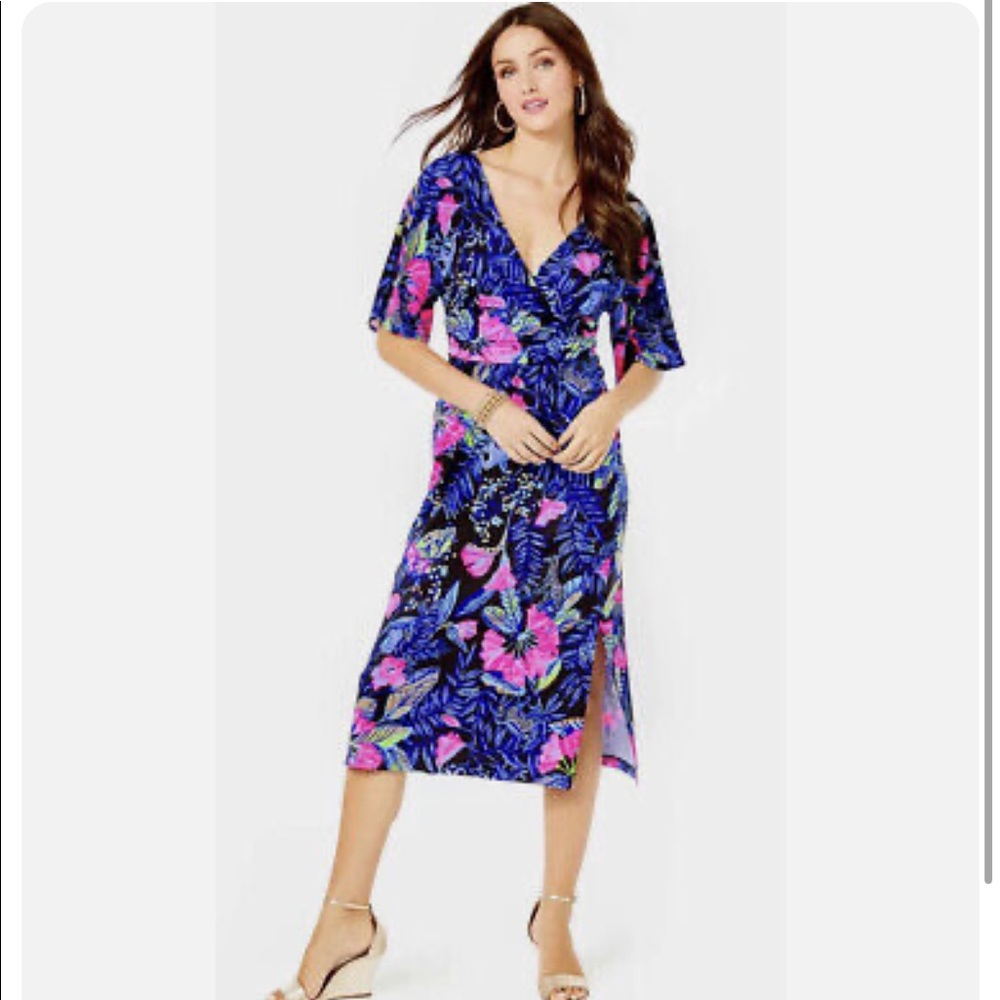Lilly Pulitzer Parigi Midi Onyx Earned Stripes- Large - NWT